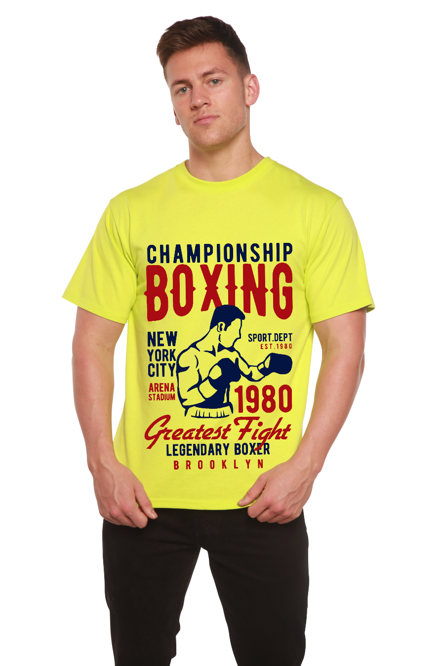 Championship Boxing Men's Bamboo Viscose/Organic Cotton Short Sleeve Graphic T-Shirt