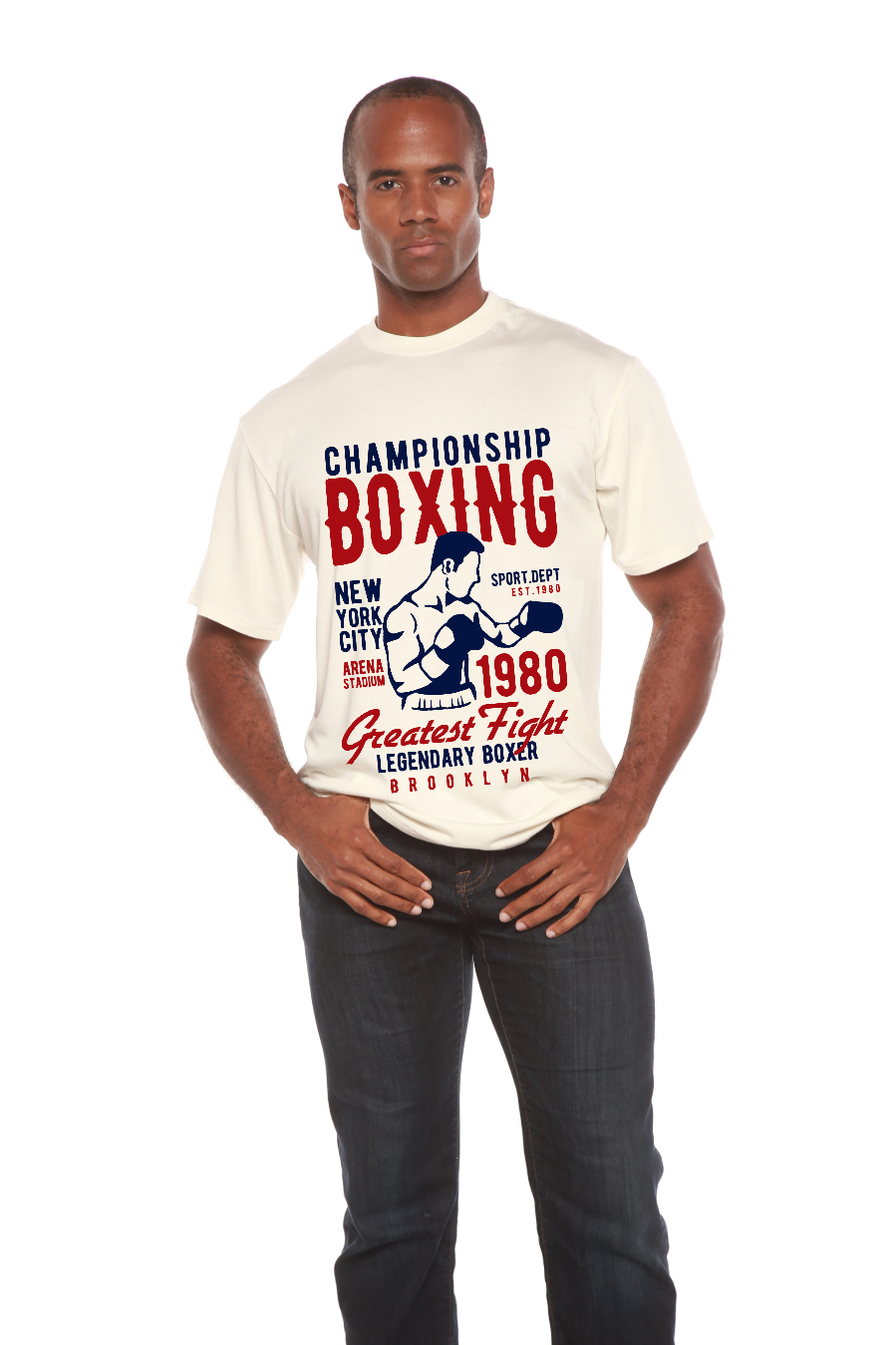 Championship Boxing Men's Bamboo Viscose/Organic Cotton Short Sleeve Graphic T-Shirt