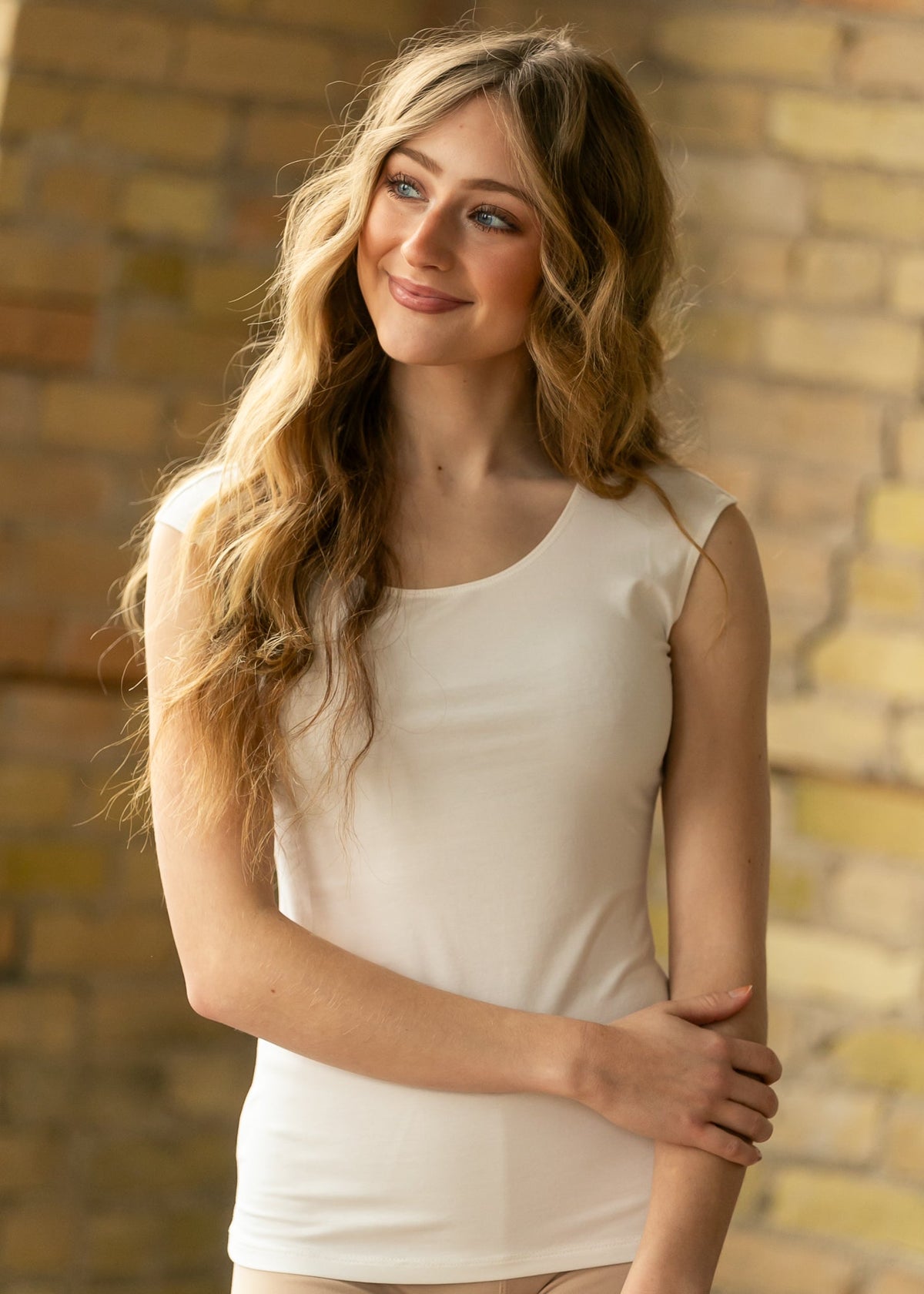 Classic Ivory Cap Sleeve Tank