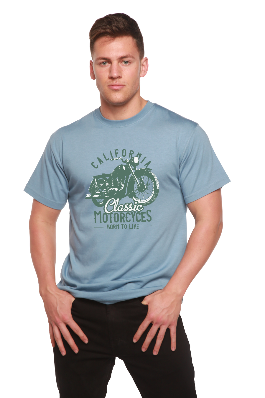 Classic Motorcycles Men's Bamboo Viscose/Organic Cotton Short Sleeve Graphic T-Shirt