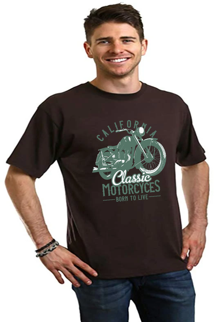 Classic Motorcycles Men's Bamboo Viscose/Organic Cotton Short Sleeve Graphic T-Shirt
