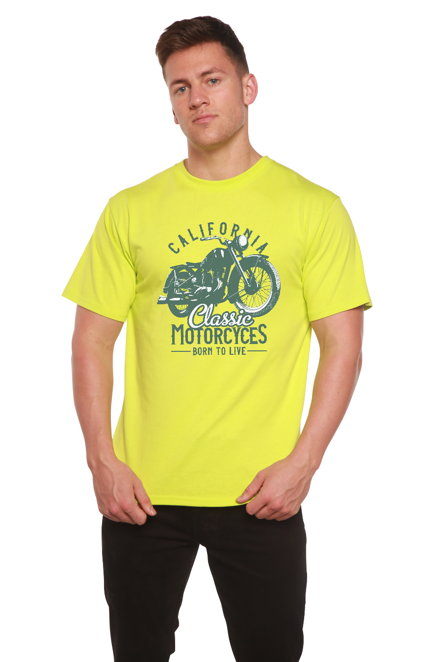 Classic Motorcycles Men's Bamboo Viscose/Organic Cotton Short Sleeve Graphic T-Shirt