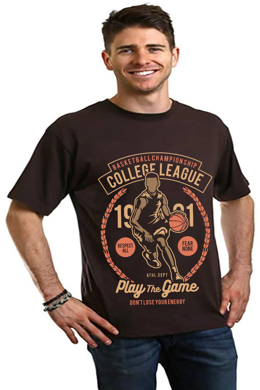 College League Men's Bamboo Viscose/Organic Cotton Short Sleeve Graphic T-Shirt