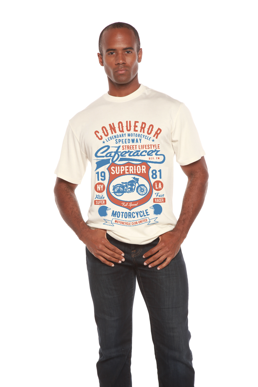 Conqueror Speedway Men's Bamboo Viscose/Organic Cotton Short Sleeve Graphic T-Shirt