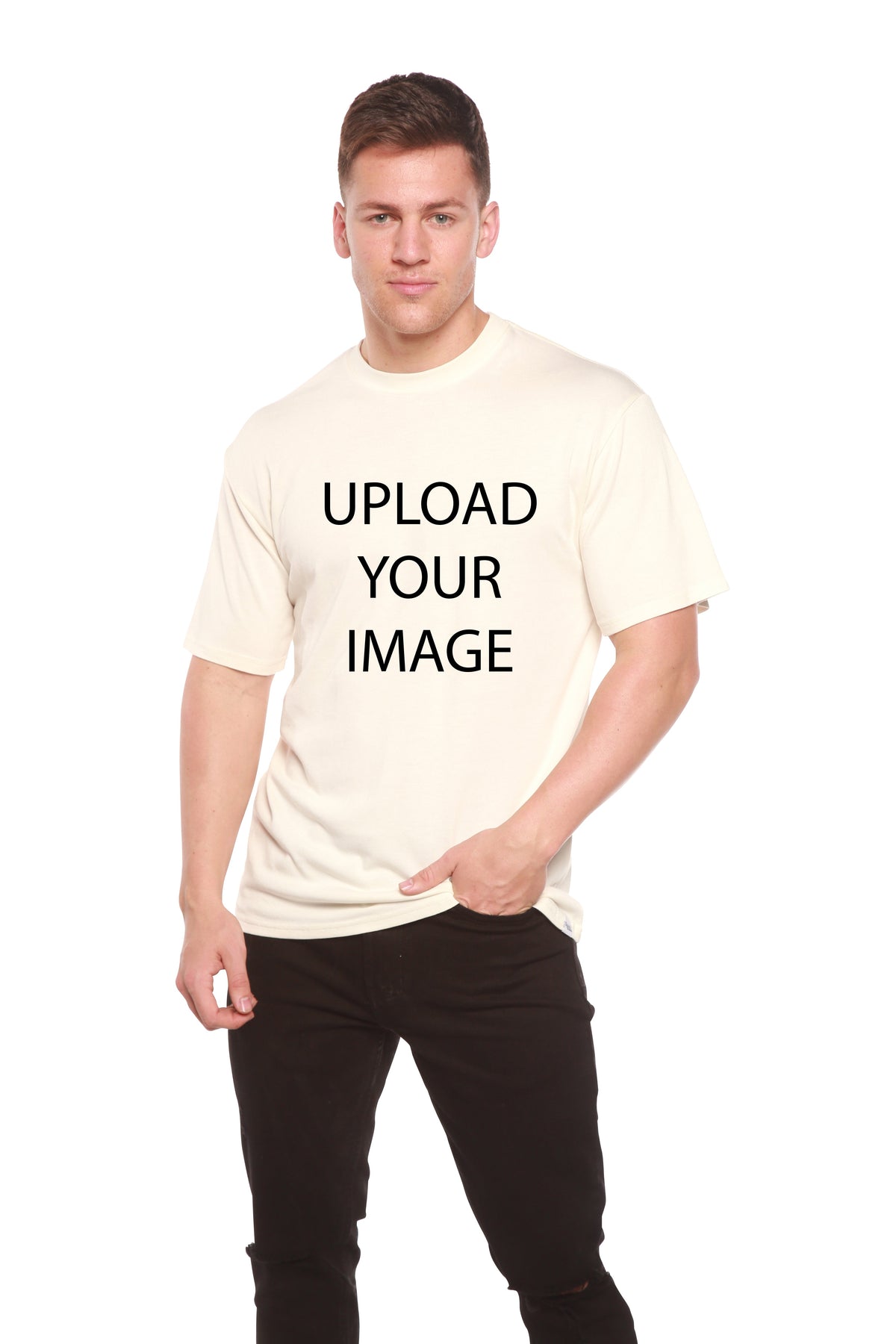 Custom Printed Men's Bamboo Viscose/Organic Cotton Short Sleeve T-Shirt