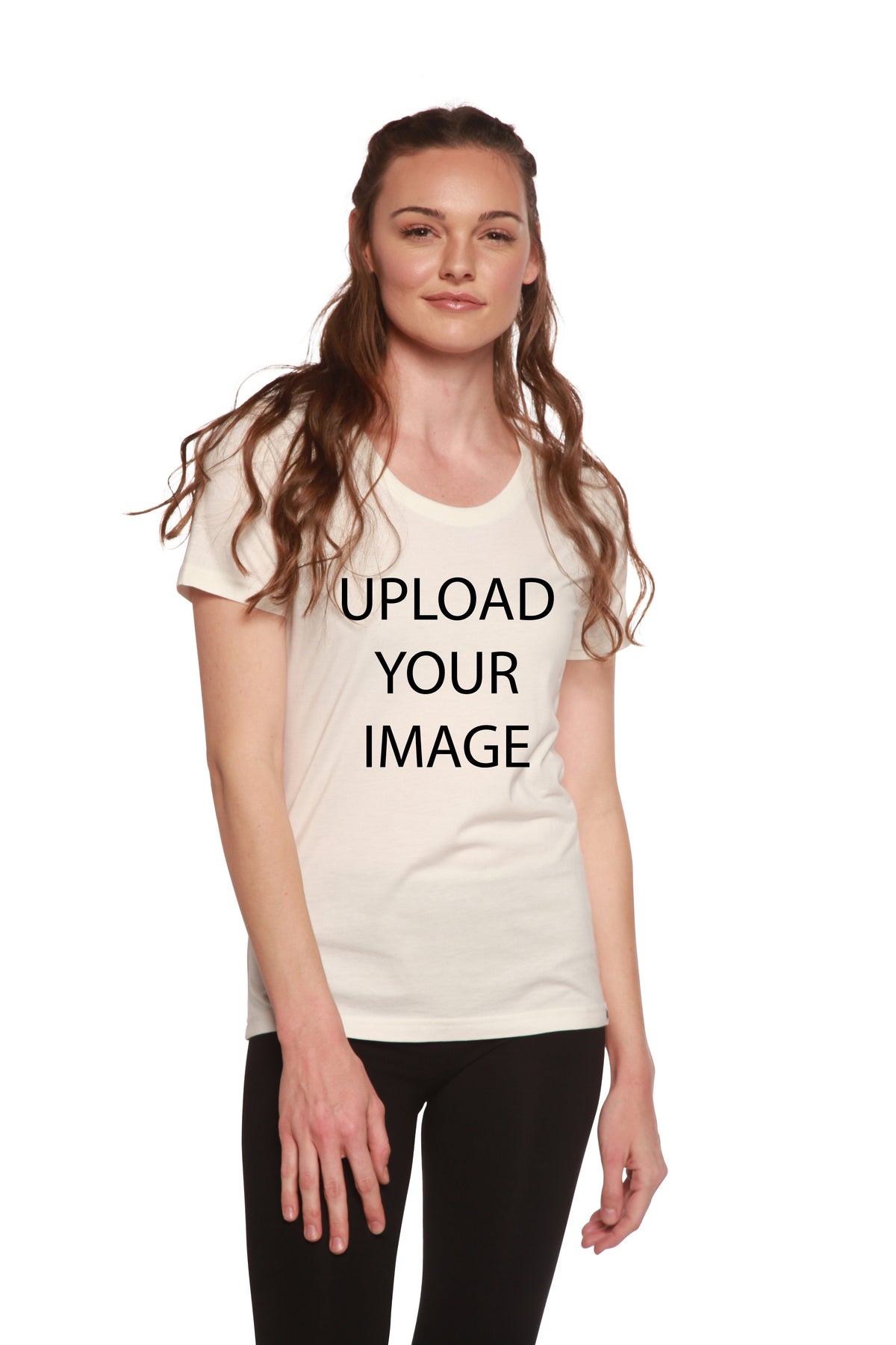 Custom Printed Women's Bamboo/Cotton Short Sleeve Scoop Neck Graphic T-Shirt