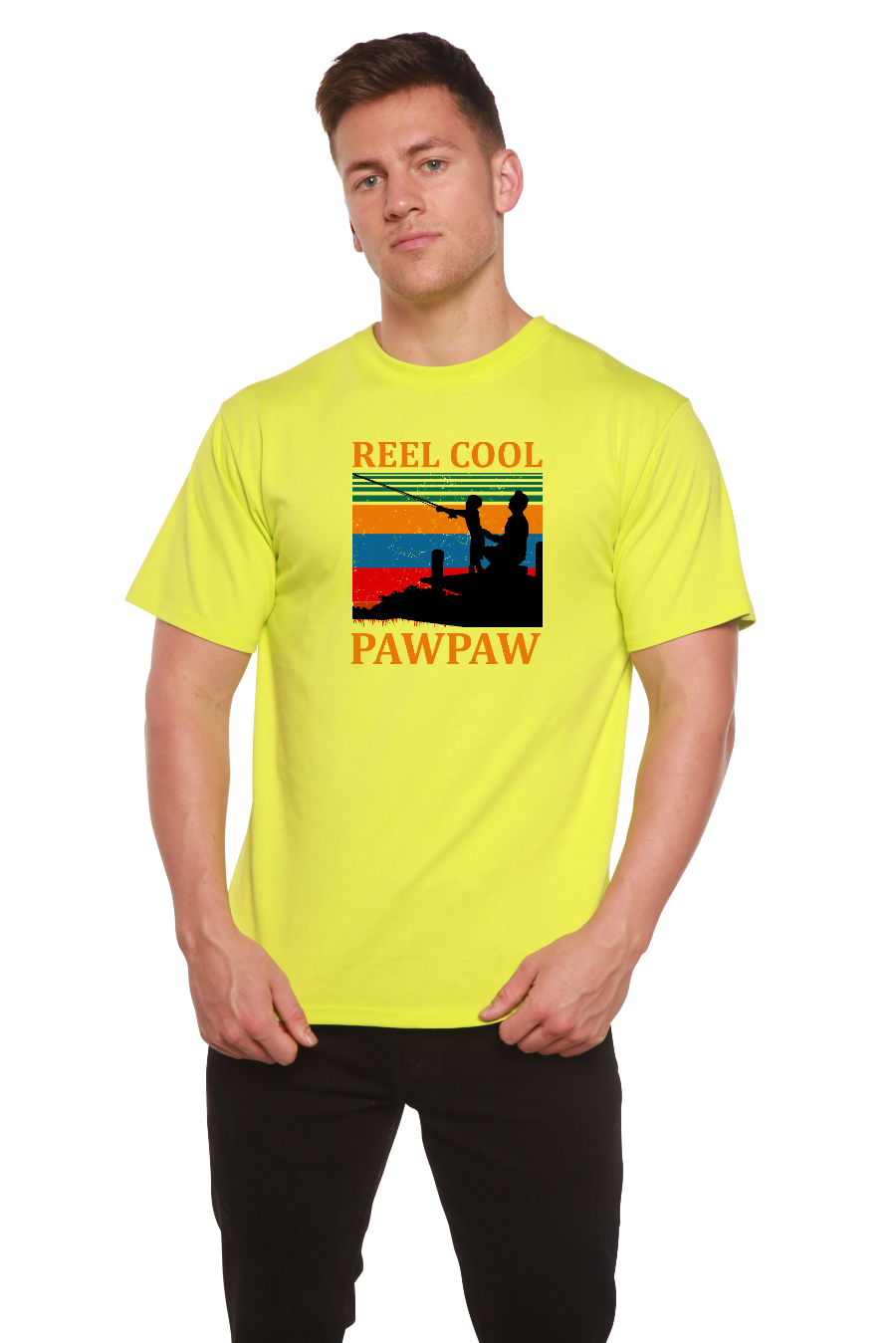 Real Cool Pawpaw Men's Bamboo Viscose/Organic Cotton Short Sleeve Printed T-Shirt