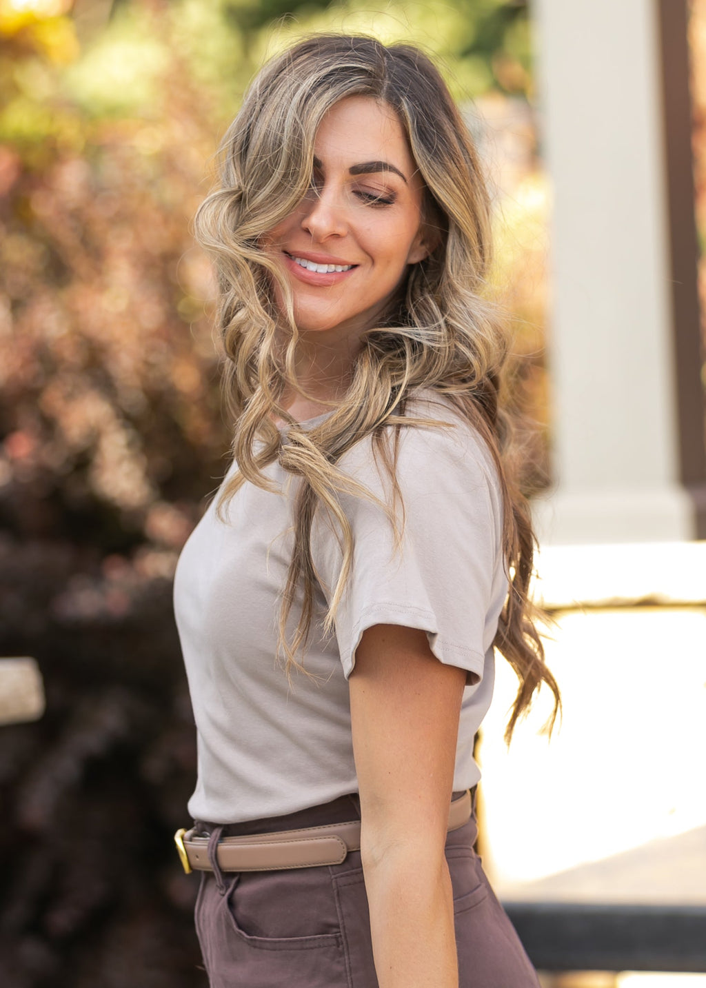 Essential Sand Flutter Sleeve Top