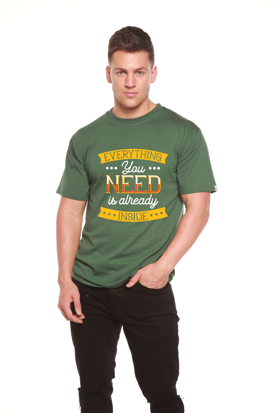 Everything you need Men's Bamboo Viscose/Organic Cotton Short Sleeve Graphic T-Shirt