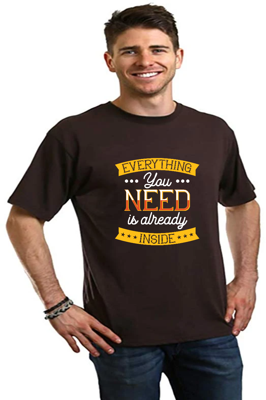 Everything you need Men's Bamboo Viscose/Organic Cotton Short Sleeve Graphic T-Shirt