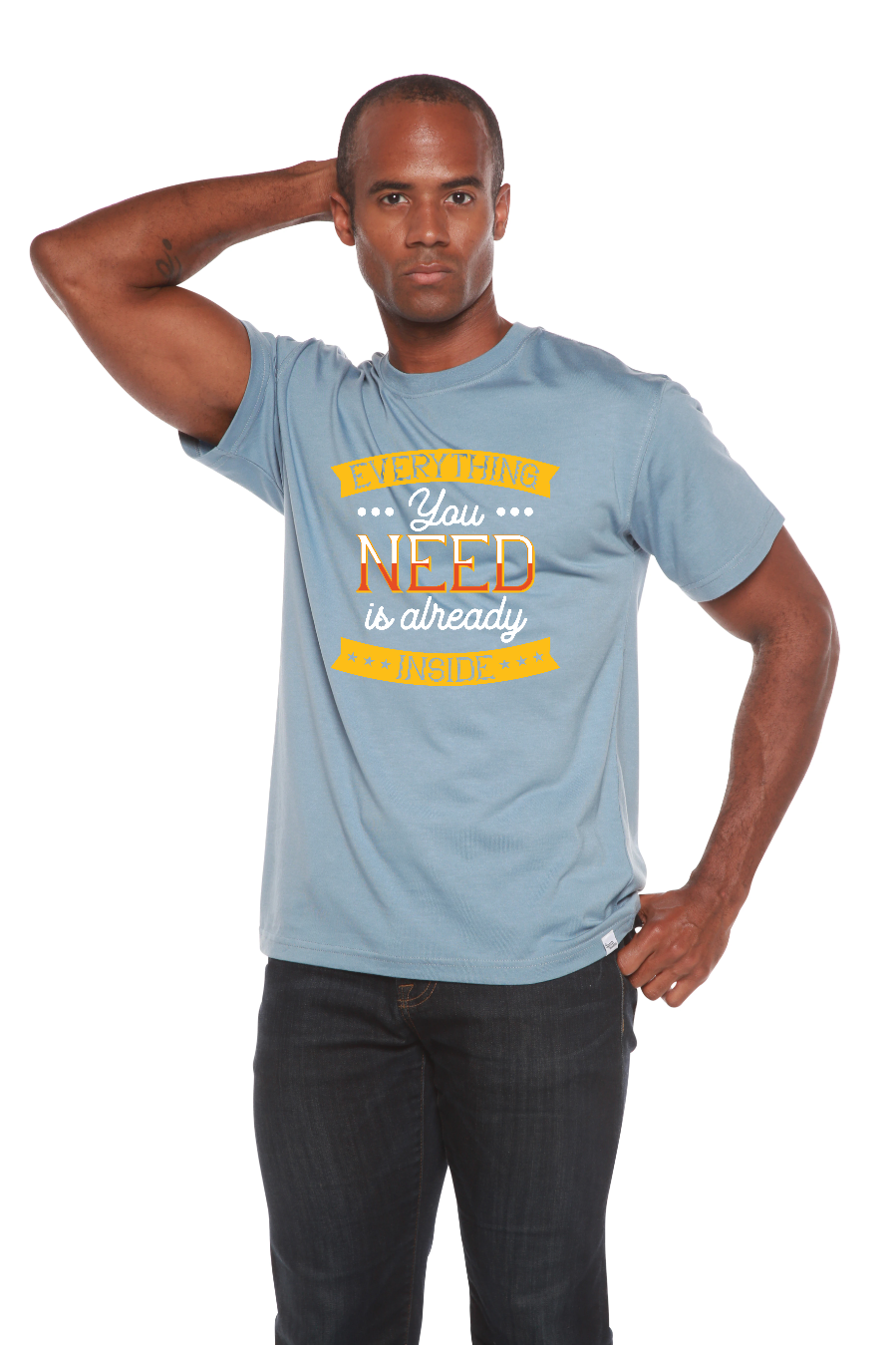 Everything you need Men's Bamboo Viscose/Organic Cotton Short Sleeve Graphic T-Shirt