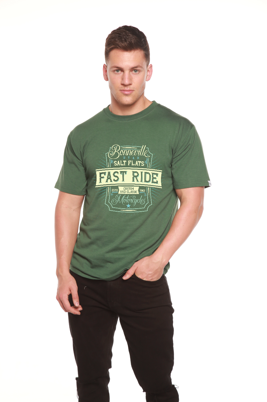 Fast Ride Men's Bamboo Viscose/Organic Cotton Short Sleeve Graphic T-Shirt