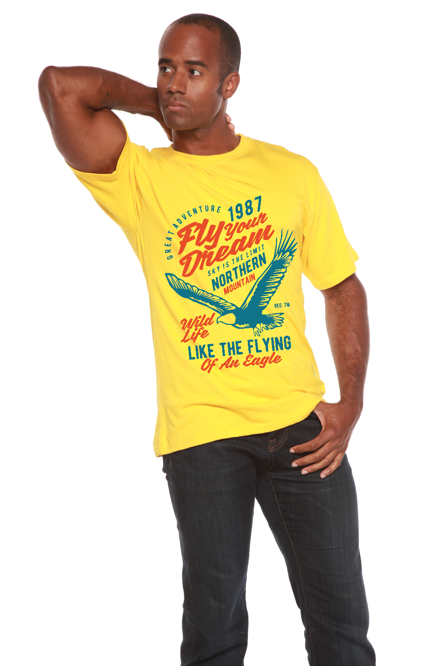 Fly Your Dream Men's Bamboo Viscose/Organic Cotton Short Sleeve Graphic T-Shirt