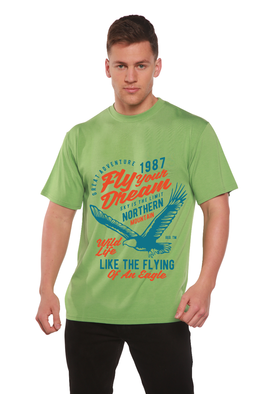 Fly Your Dream Men's Bamboo Viscose/Organic Cotton Short Sleeve Graphic T-Shirt