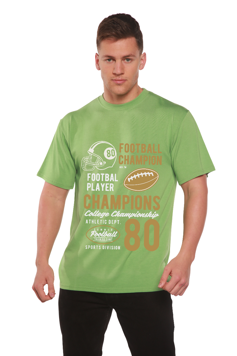 Football Champions Men's Bamboo Viscose/Organic Cotton Short Sleeve Graphic T-Shirt