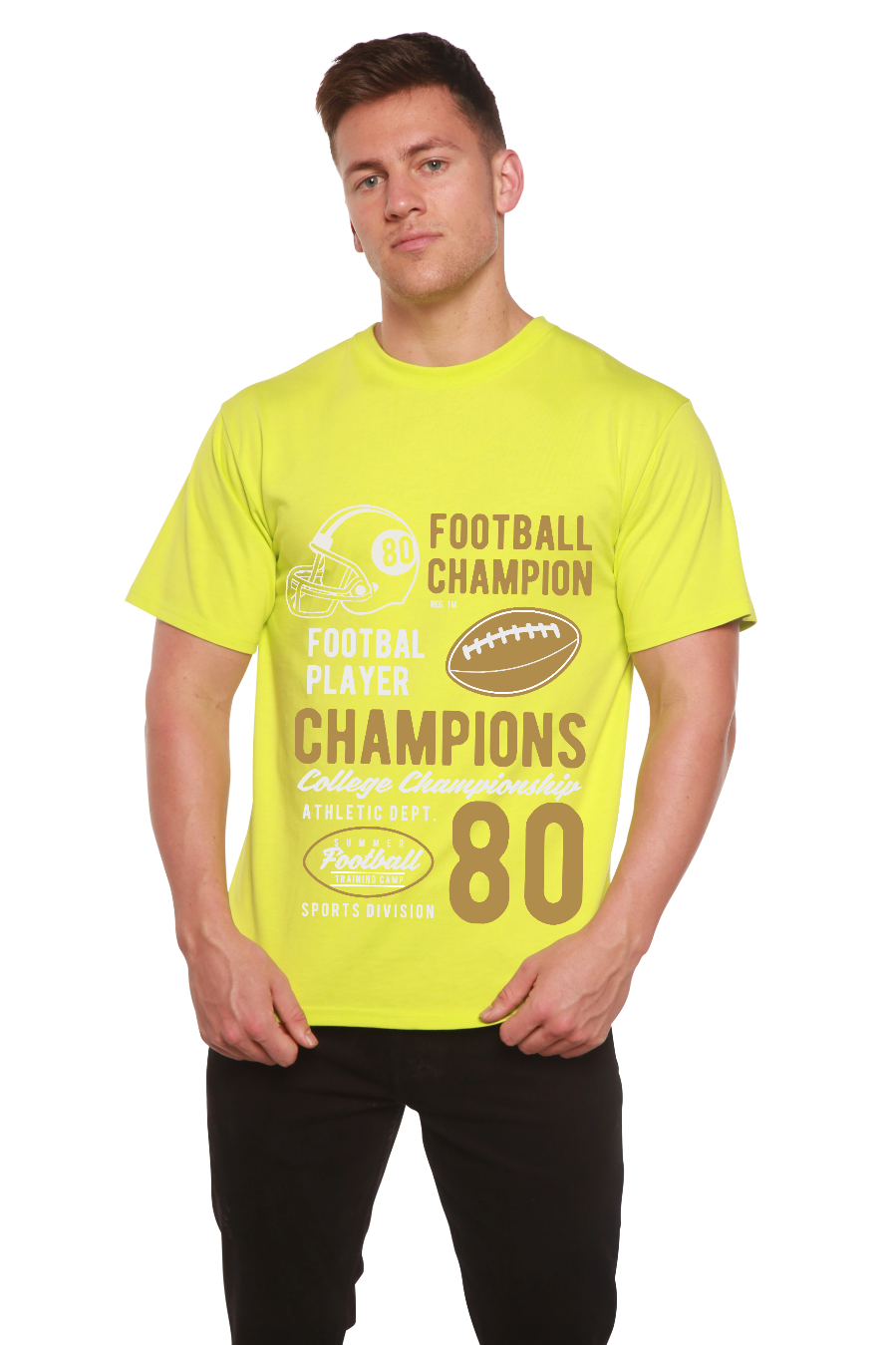 Football Champions Men's Bamboo Viscose/Organic Cotton Short Sleeve Graphic T-Shirt