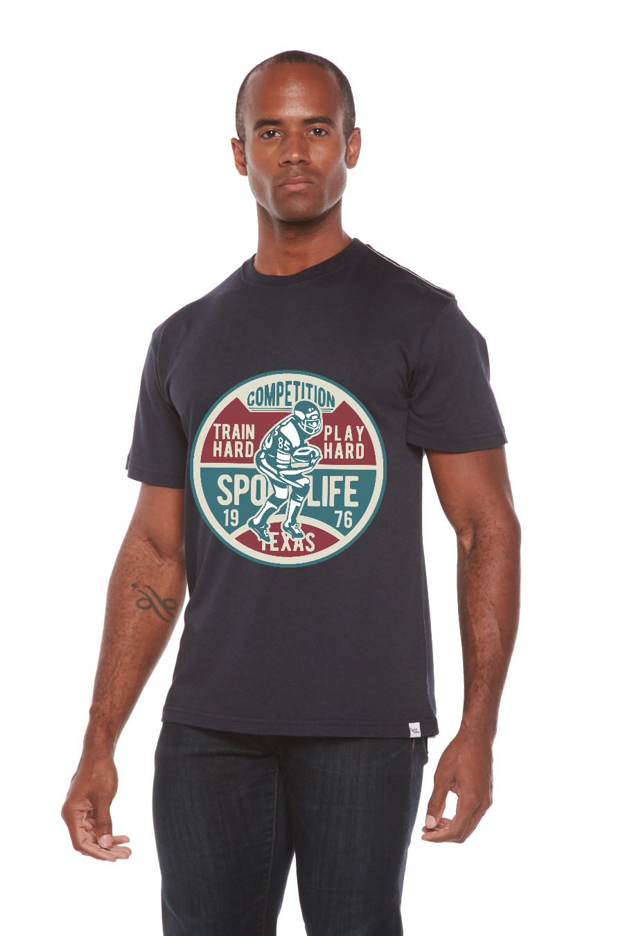 Football Competition Men's Bamboo Viscose/Organic Cotton Short Sleeve Graphic T-Shirt