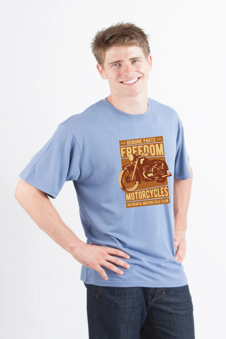 Freedom Motorcycles Men's Bamboo Viscose/Organic Cotton Short Sleeve Graphic T-Shirt