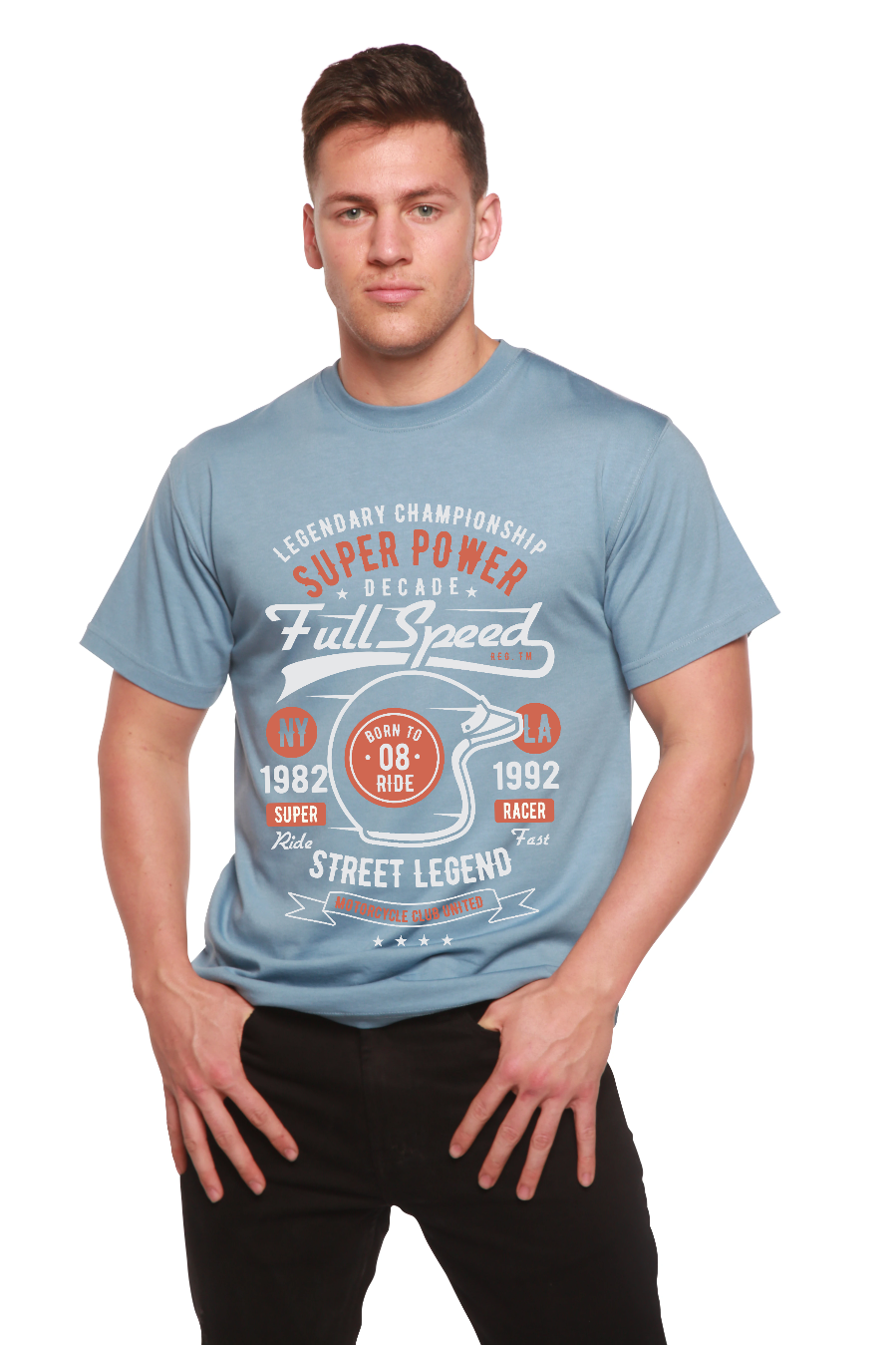 Full Speed Super Men's Bamboo Viscose/Organic Cotton Short Sleeve Graphic T-Shirt