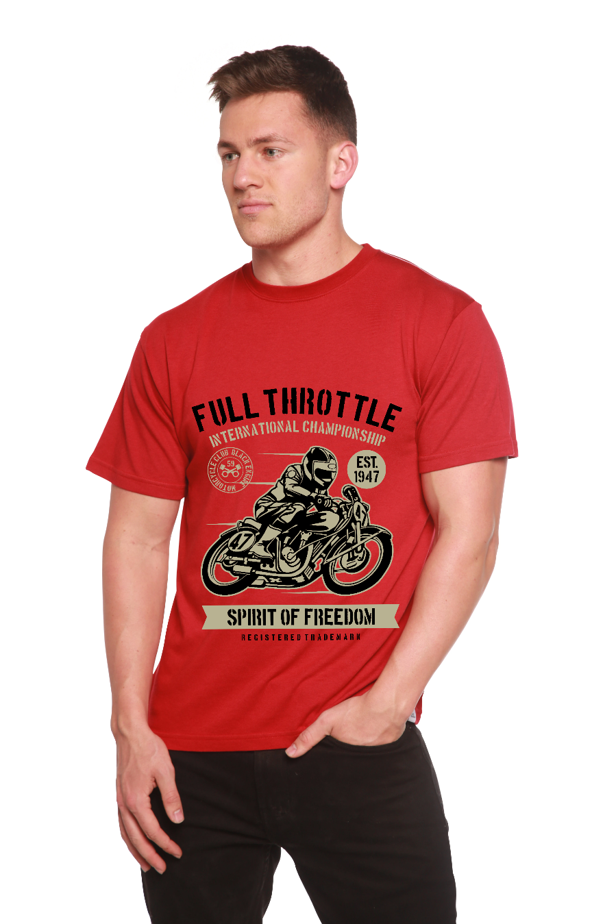 Fuul Throttle Men's Bamboo Viscose/Organic Cotton Short Sleeve Graphic T-Shirt
