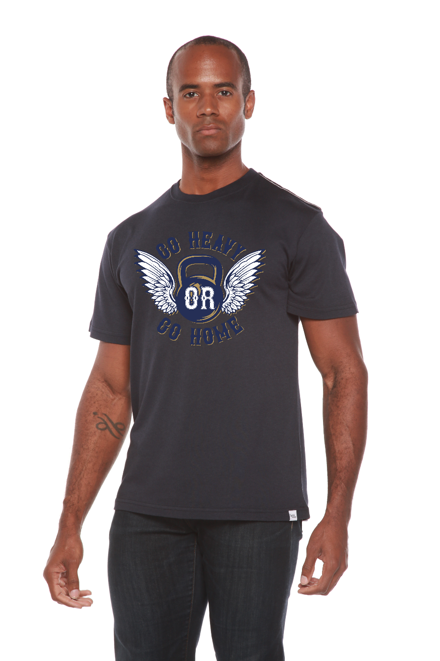 GO HEAVY Men's Bamboo Viscose/Organic Cotton Short Sleeve Graphic T-Shirt