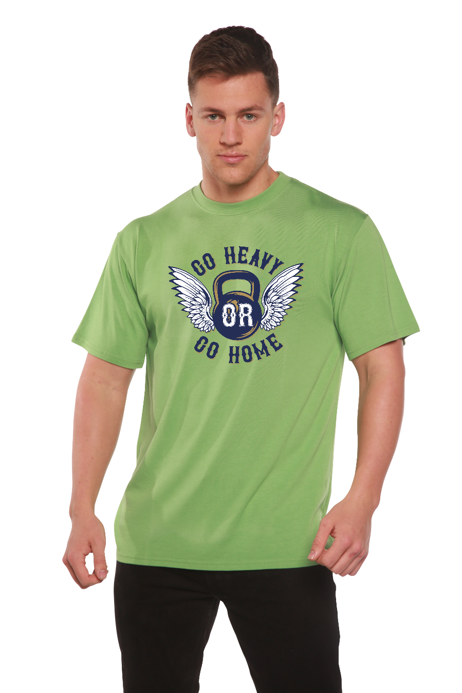 GO HEAVY Men's Bamboo Viscose/Organic Cotton Short Sleeve Graphic T-Shirt