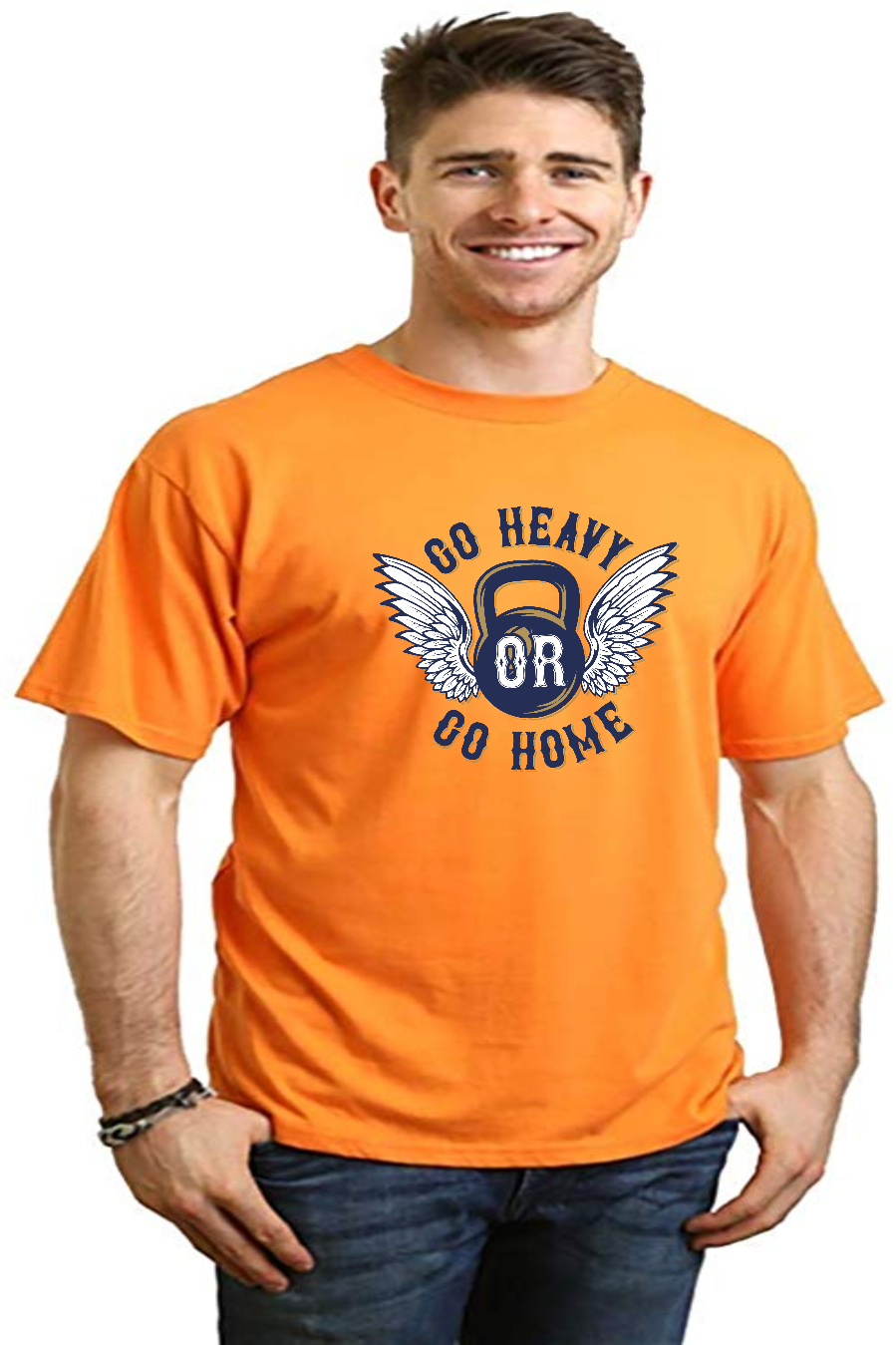 GO HEAVY Men's Bamboo Viscose/Organic Cotton Short Sleeve Graphic T-Shirt