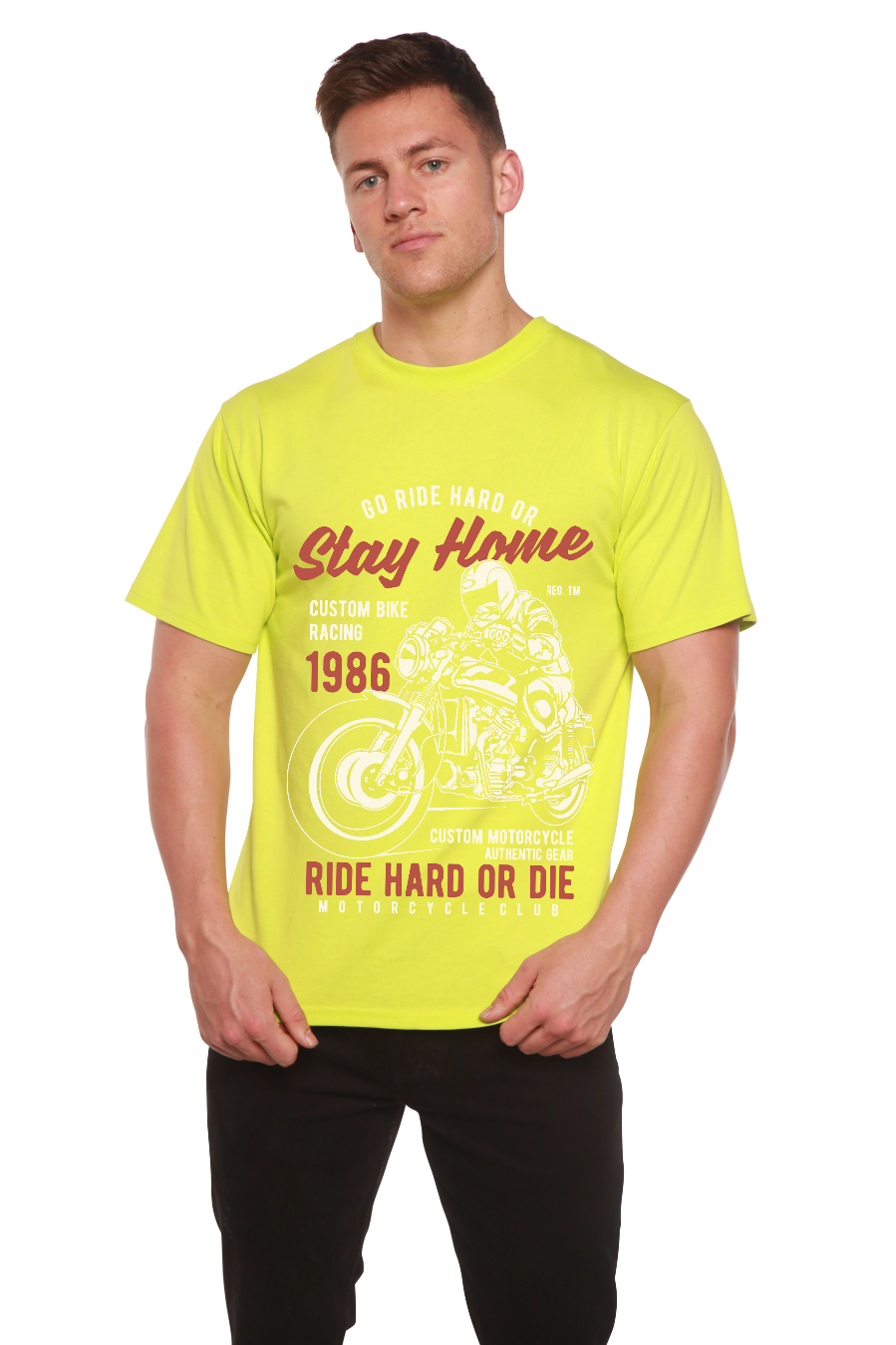 Go Ride Hard Men's Bamboo Viscose/Organic Cotton Short Sleeve Graphic T-Shirt