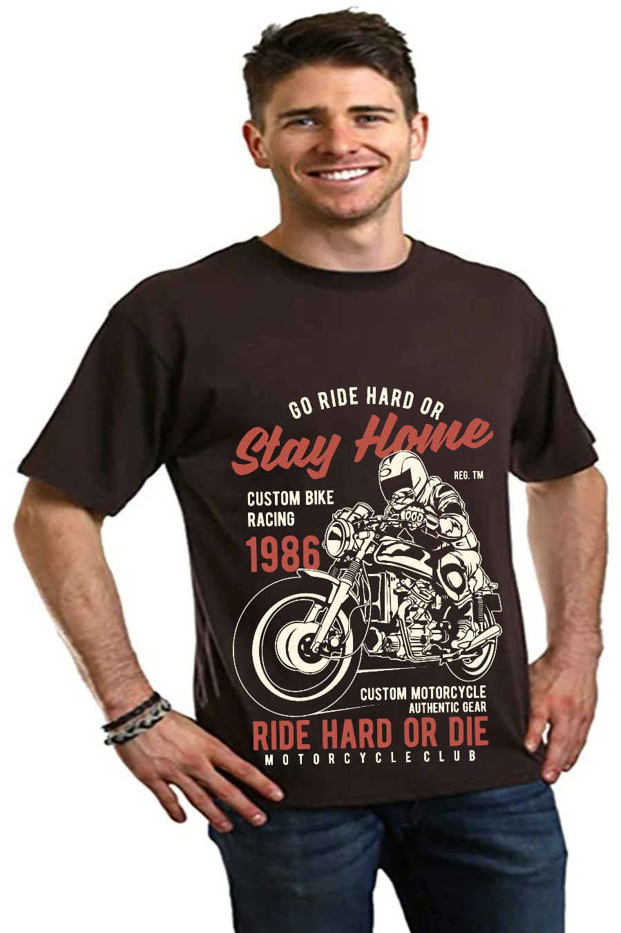 Go Ride Hard Men's Bamboo Viscose/Organic Cotton Short Sleeve Graphic T-Shirt
