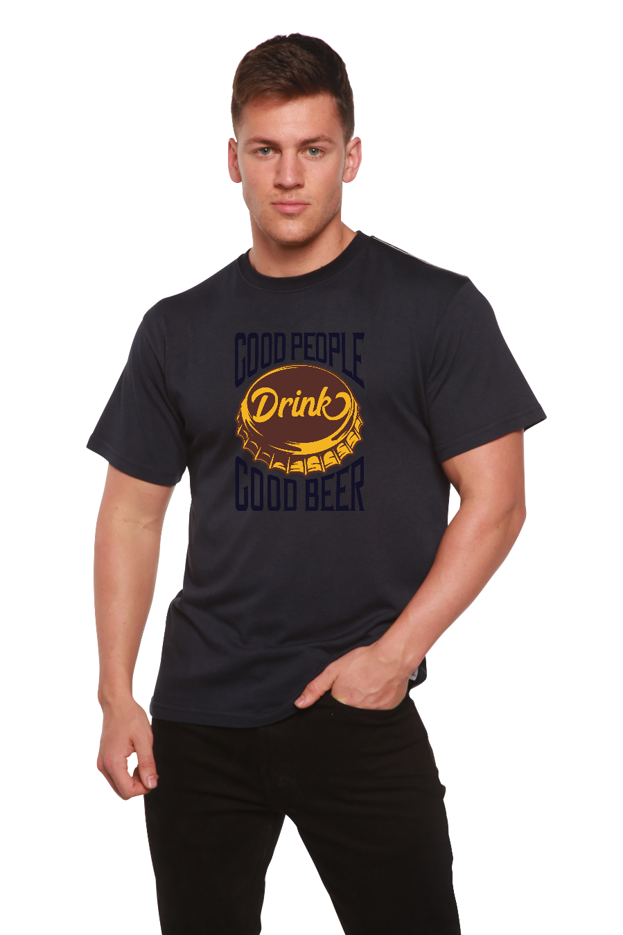 Good People Men's Bamboo Viscose/Organic Cotton Short Sleeve Graphic T-Shirt