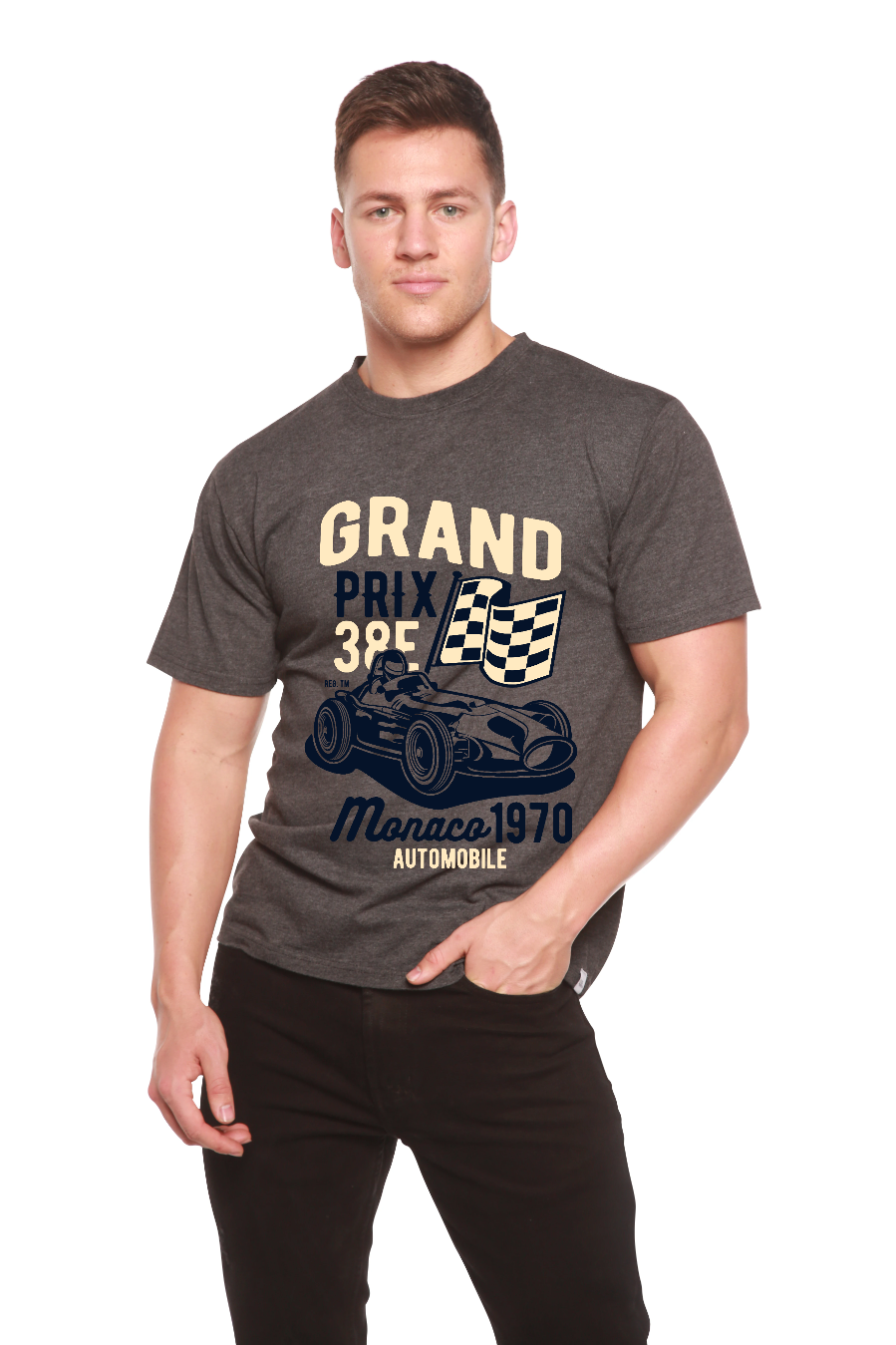 Grand Prix Men's Bamboo Viscose/Organic Cotton Short Sleeve Graphic T-Shirt