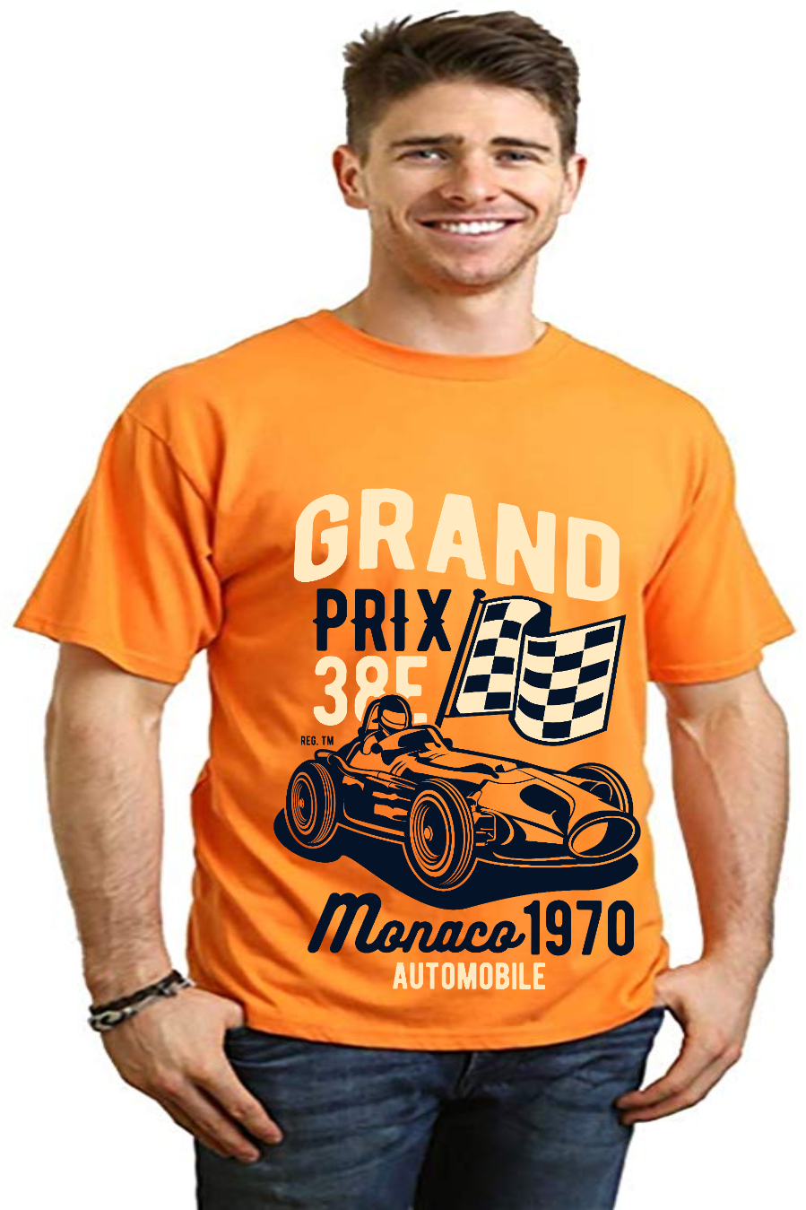Grand Prix Men's Bamboo Viscose/Organic Cotton Short Sleeve Graphic T-Shirt
