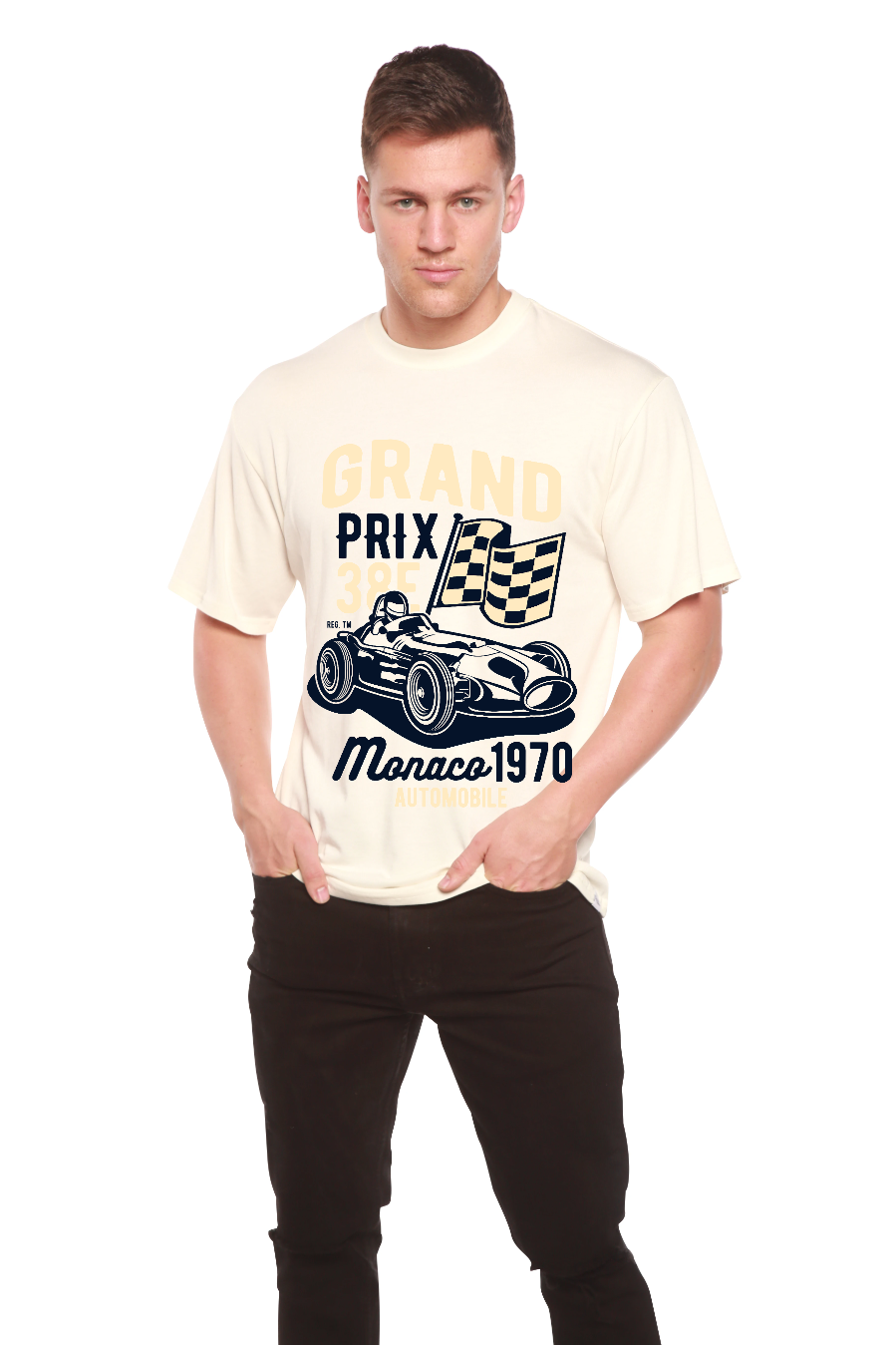 Grand Prix Men's Bamboo Viscose/Organic Cotton Short Sleeve Graphic T-Shirt