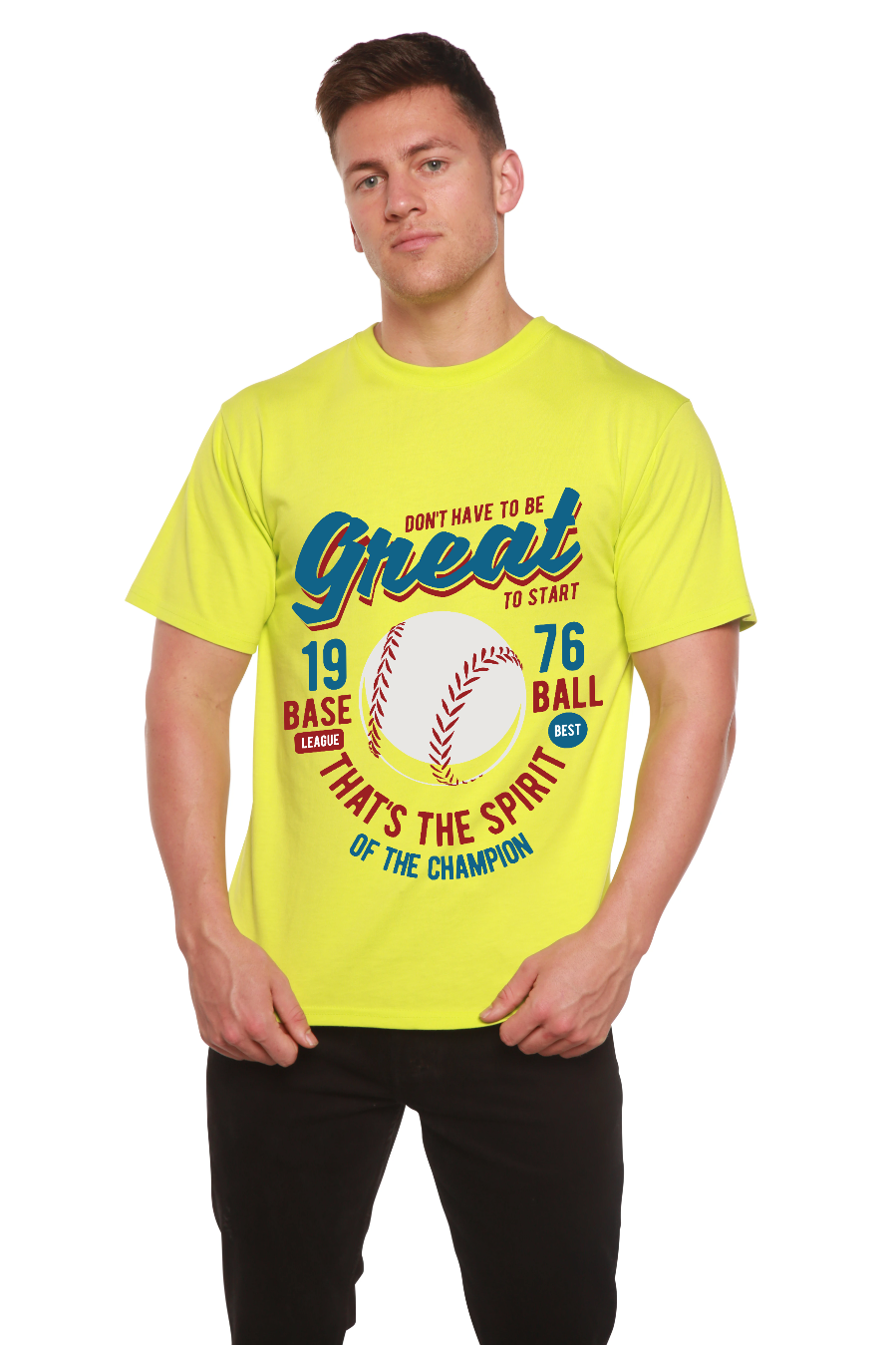Great Baseball Men's Bamboo Viscose/Organic Cotton Short Sleeve Graphic T-Shirt