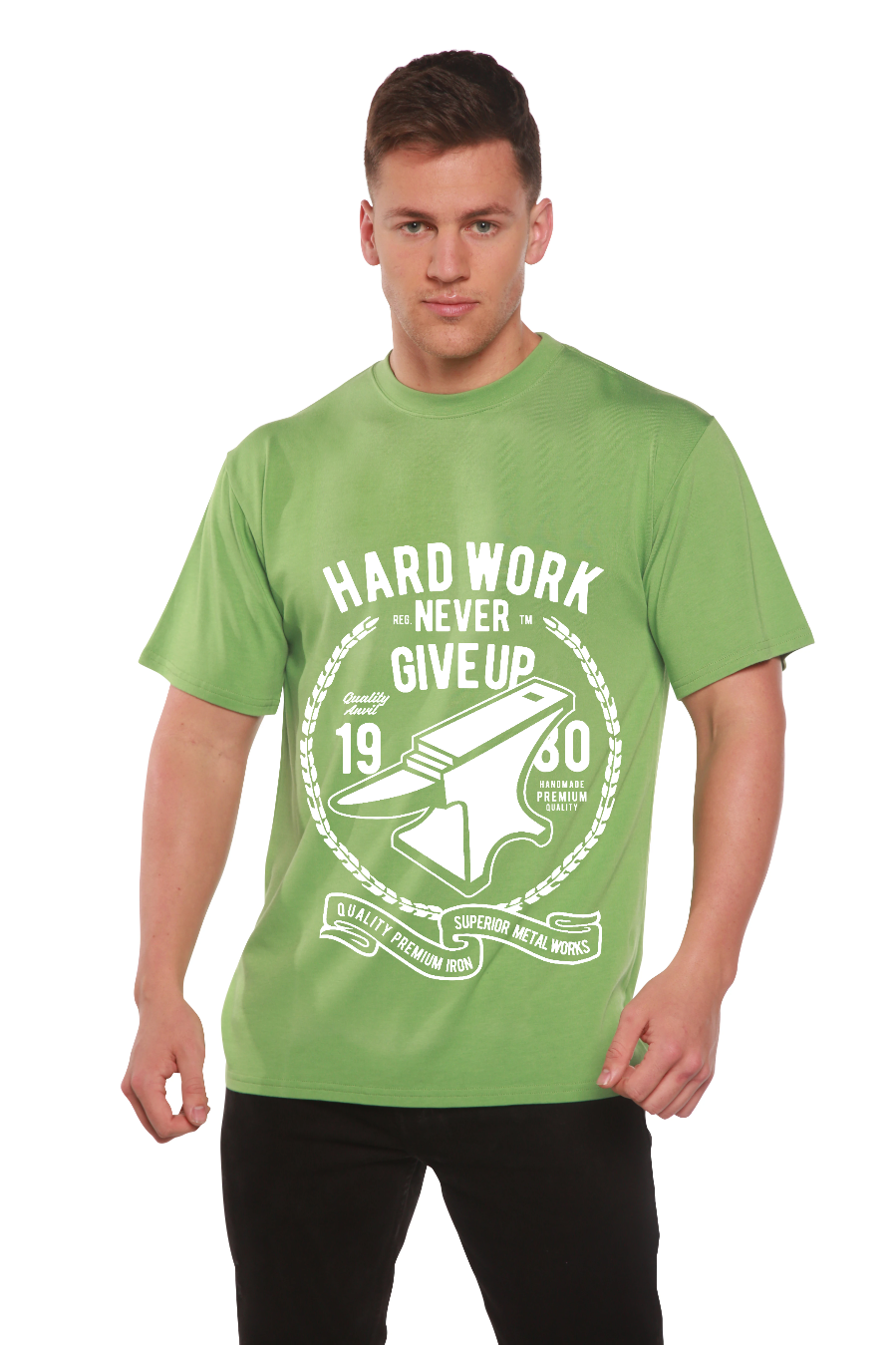 Hard Work Anvil Men's Bamboo Viscose/Organic Cotton Short Sleeve Graphic T-Shirt