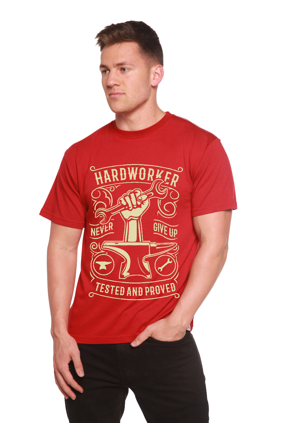 Hard Worker Men's Bamboo Viscose/Organic Cotton Short Sleeve Graphic T-Shirt