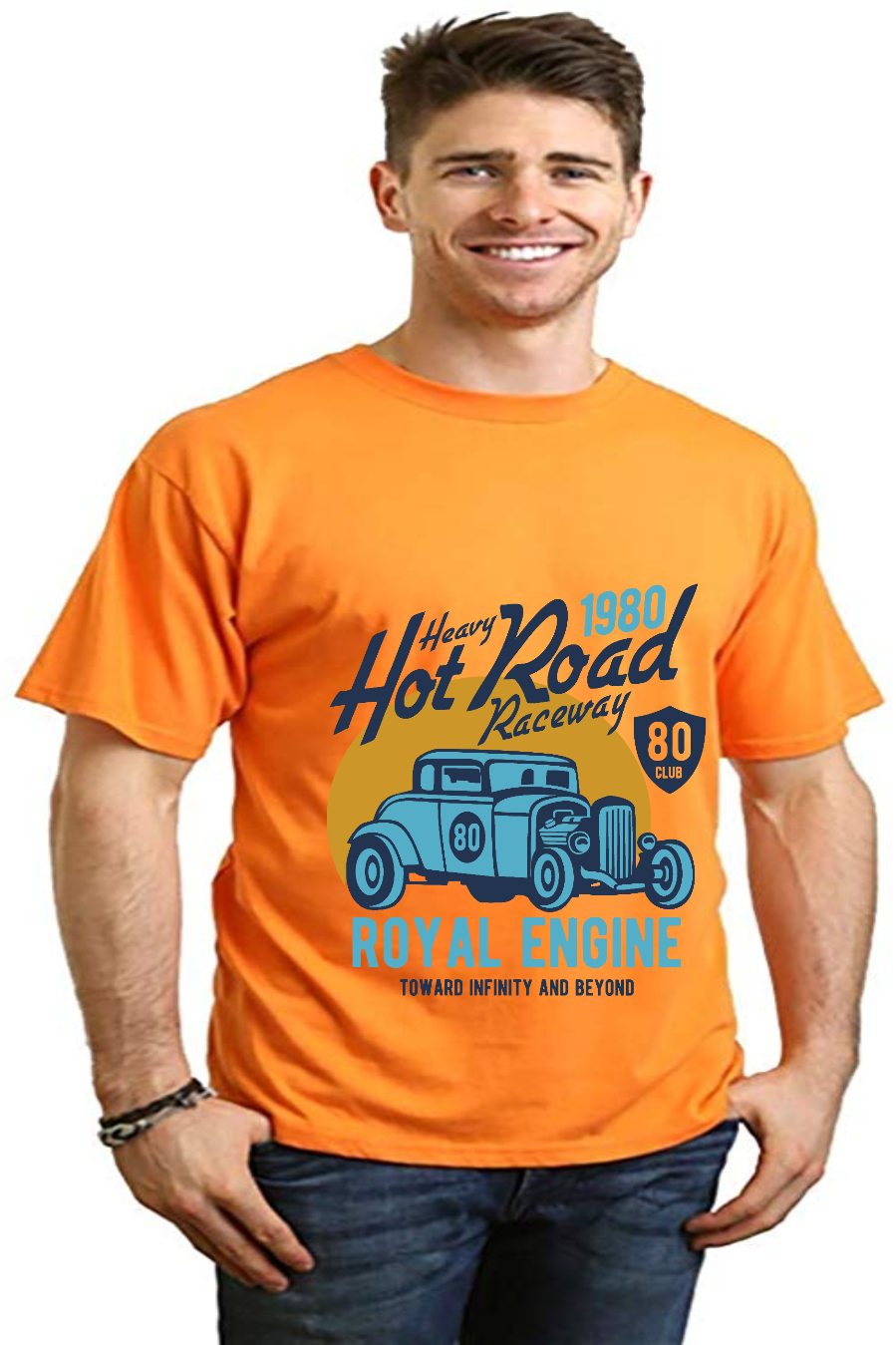 Heavy Hot Road Men's Bamboo Viscose/Organic Cotton Short Sleeve Graphic T-Shirt