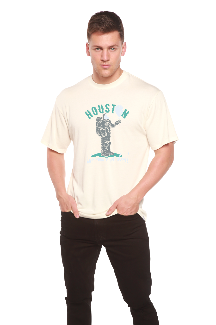 HOUSTON Men's Bamboo Viscose/Organic Cotton Short Sleeve Graphic T-Shirt