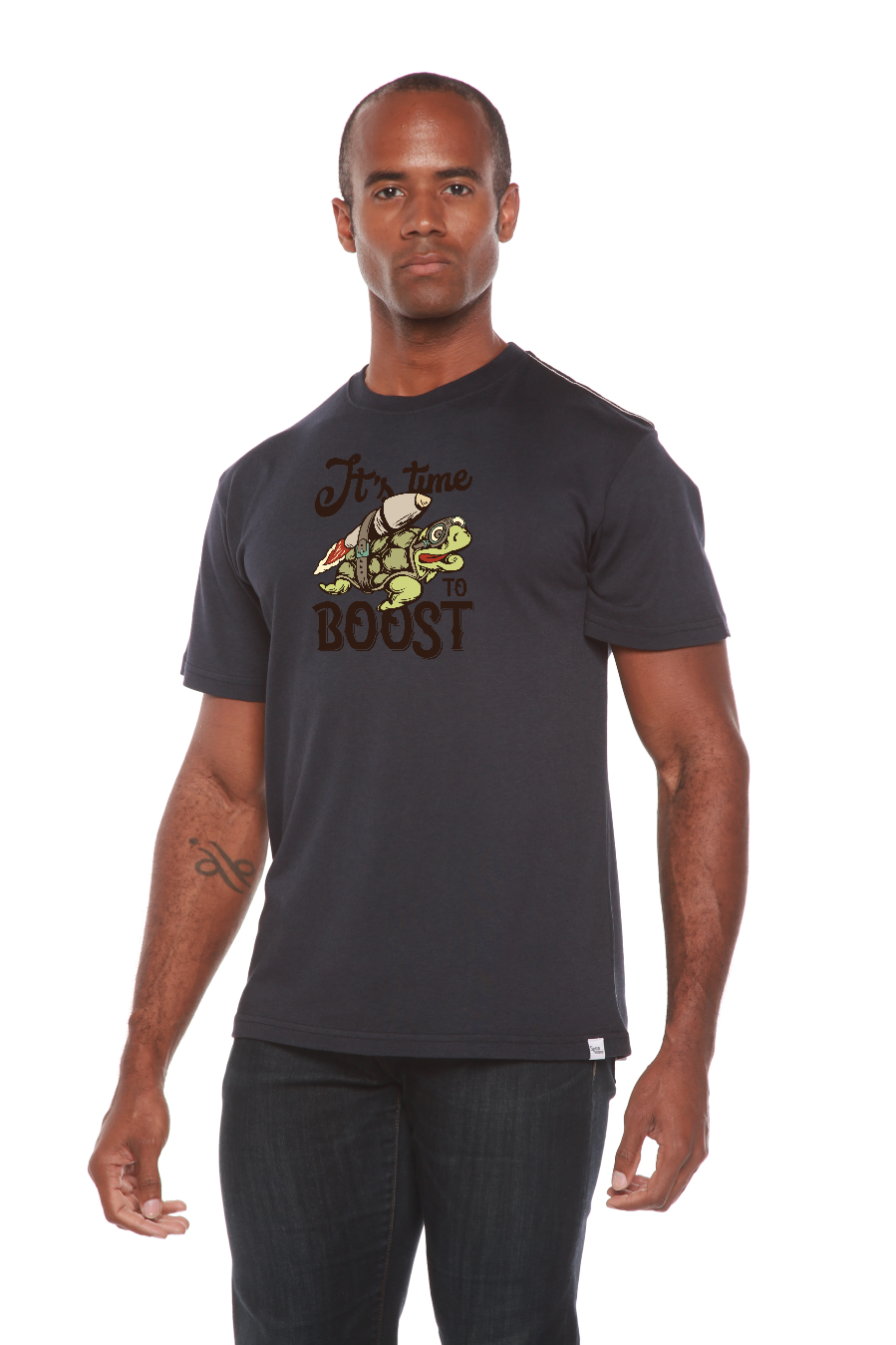 It`s time to BOOST Men's Bamboo Viscose/Organic Cotton Short Sleeve Graphic T-Shirt
