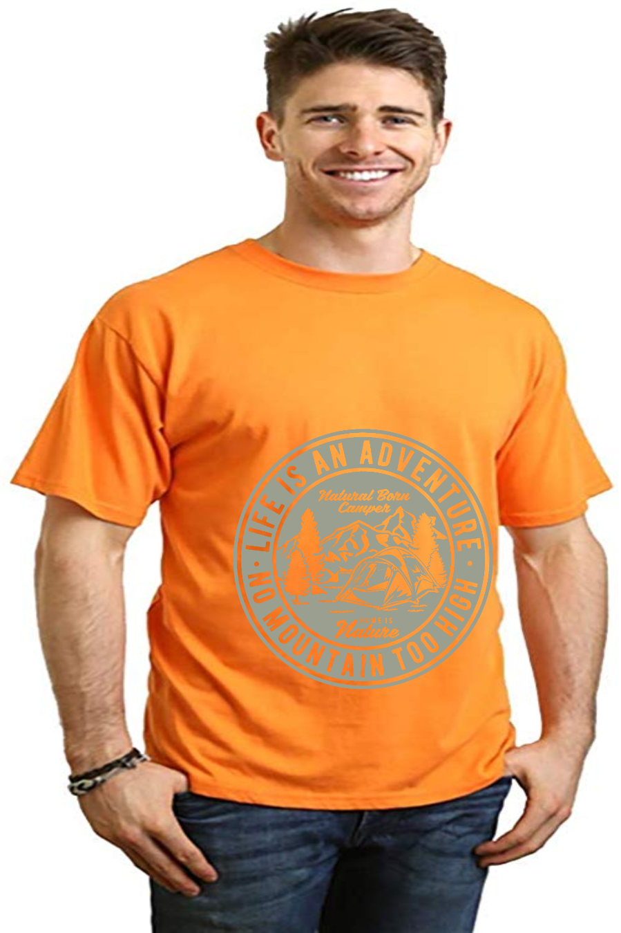 Life Is An Adventure Men's Bamboo Viscose/Organic Cotton Short Sleeve Graphic T-Shirt
