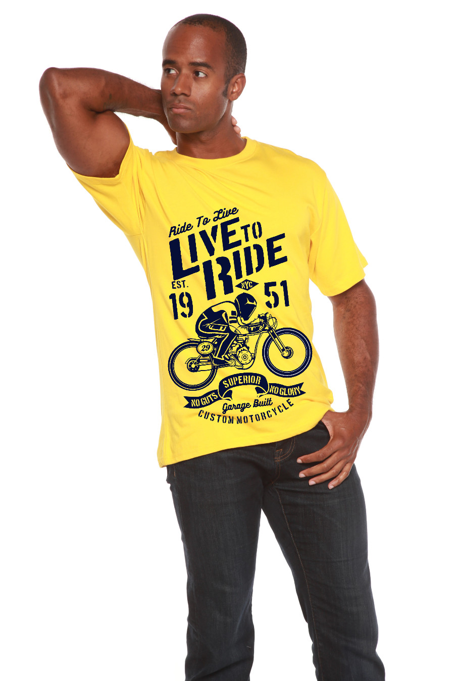 Live To Ride Men's Bamboo Viscose/Organic Cotton Short Sleeve Graphic T-Shirt