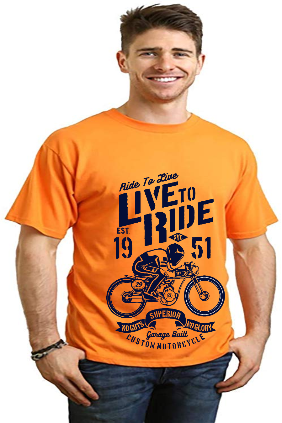 Live To Ride Men's Bamboo Viscose/Organic Cotton Short Sleeve Graphic T-Shirt