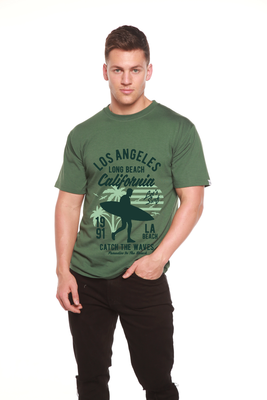Los Angeles Men's Bamboo Viscose/Organic Cotton Short Sleeve Graphic T-Shirt