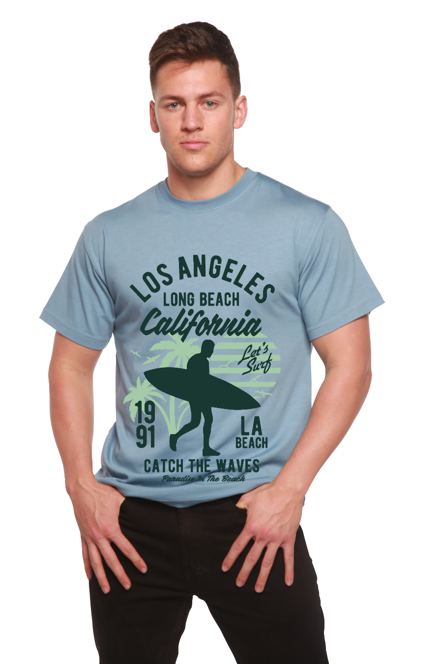 Los Angeles Men's Bamboo Viscose/Organic Cotton Short Sleeve Graphic T-Shirt