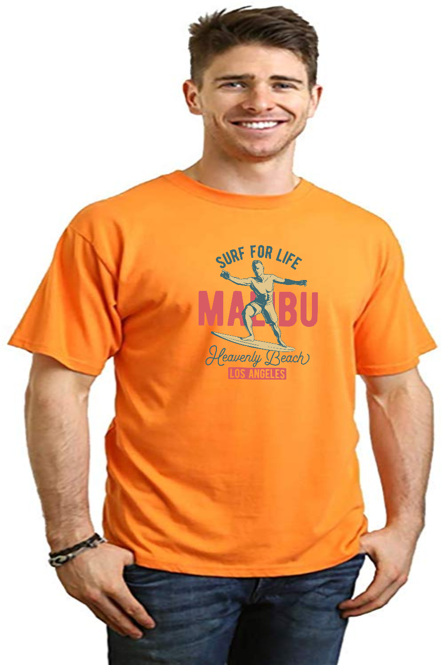 MALIBU Men's Bamboo Viscose/Organic Cotton Short Sleeve Graphic T-Shirt