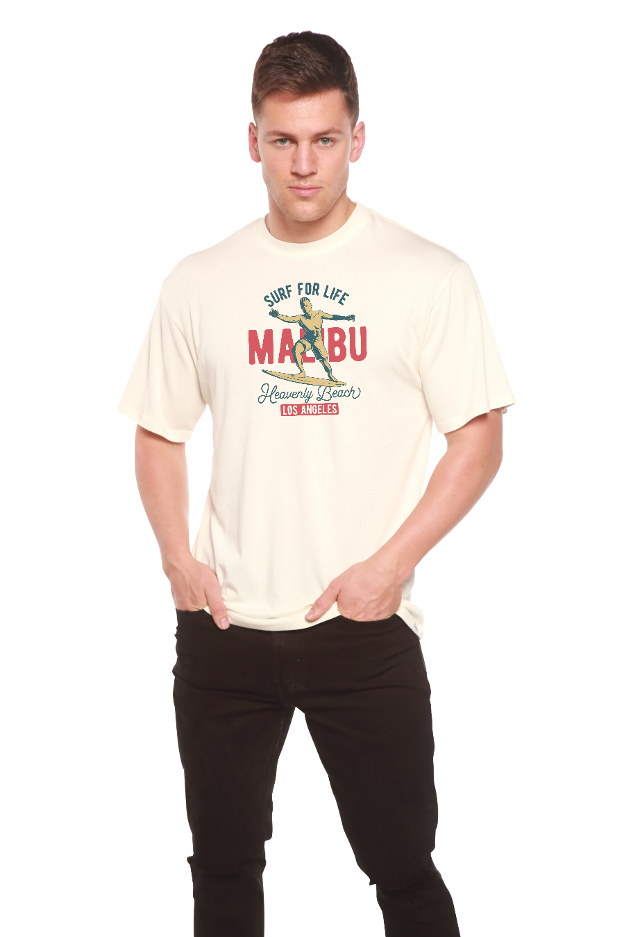 MALIBU Men's Bamboo Viscose/Organic Cotton Short Sleeve Graphic T-Shirt