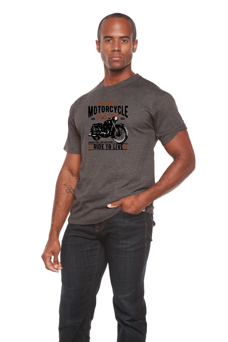 Motorcycle Classic Men's Bamboo Viscose/Organic Cotton Short Sleeve Graphic T-Shirt