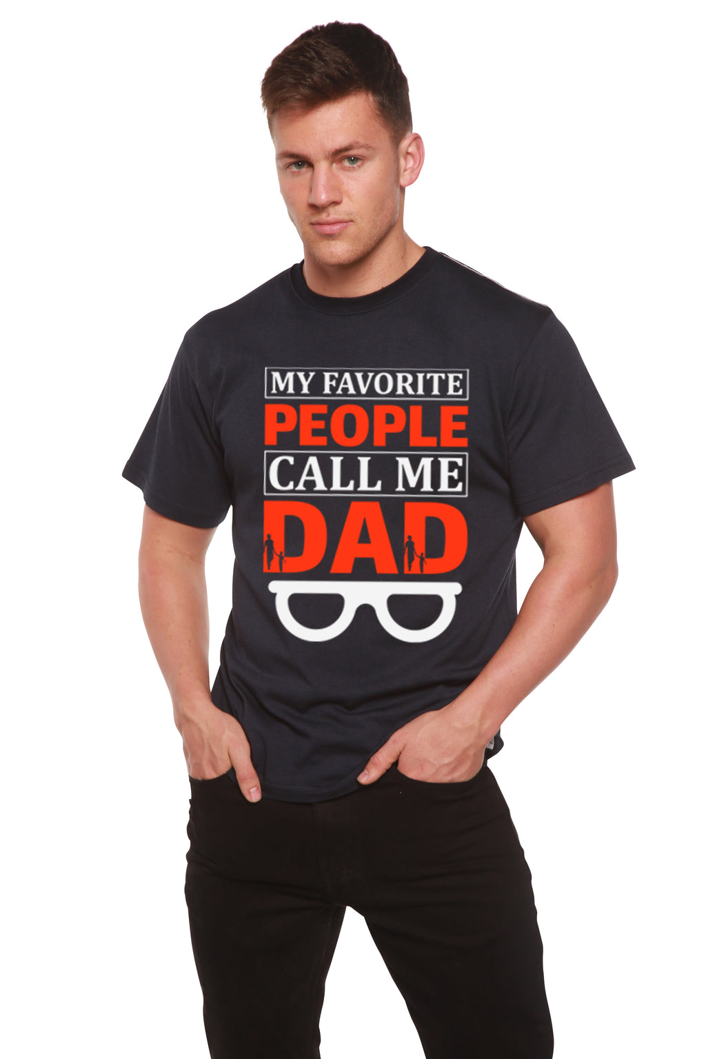 My Favorite People Call Me Dad Men's Bamboo Viscose/Organic Cotton Short Sleeve Graphic T-Shirt