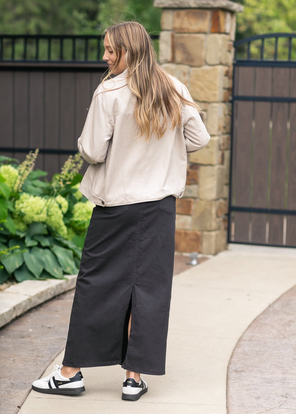 Stella Onyx Black Denim Maxi Skirt