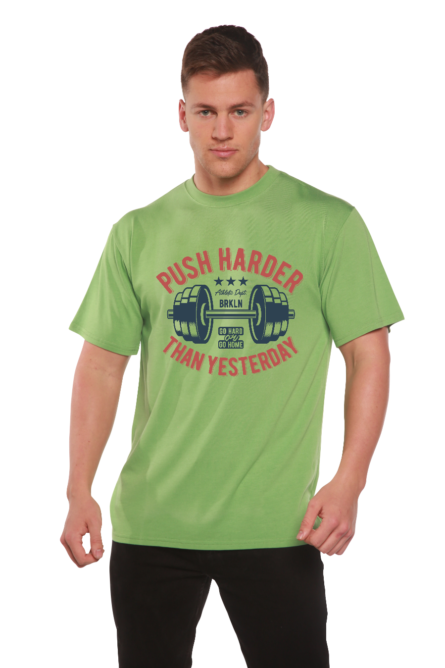 Push Harder Men's Bamboo Viscose/Organic Cotton Short Sleeve Graphic T-Shirt